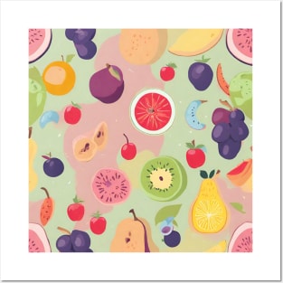 Fruity Pastel Pattern Posters and Art